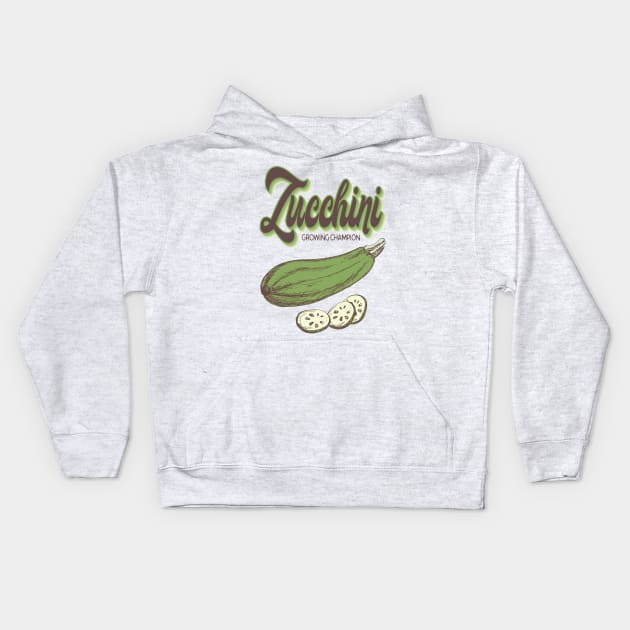 Zucchini Growing Champion Kids Hoodie by ShawnaMac